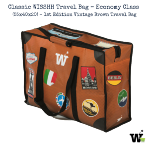 Classic WISSHH Travel Bag – Economy Class (55x40x20) – 1st Edition Vintage Brown Travel Bag