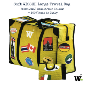 Soft WISSHH Large Travel Bag (55x40x20) Gialla/Sun Yellow – 100% Made in Italy
