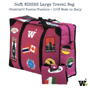 Soft WISSHH Large Travel Bag (55x40x20) Fucsia/Fuchsia – 100% Made in Italy