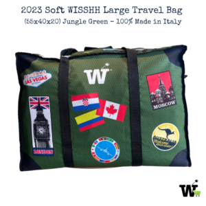 2023 Soft WISSHH Large Travel Bag 
(55x40x20) Jungle Green – 100% Made in Italy